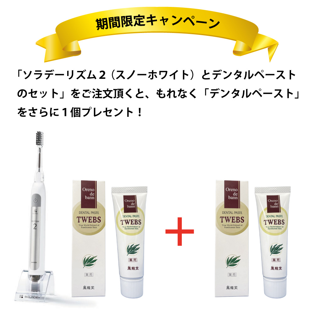 【期間限定】ソラデーリズム２（スノーホワイト）と デンタルペーストのセット で、デンタルペーストをもう1個プレゼント