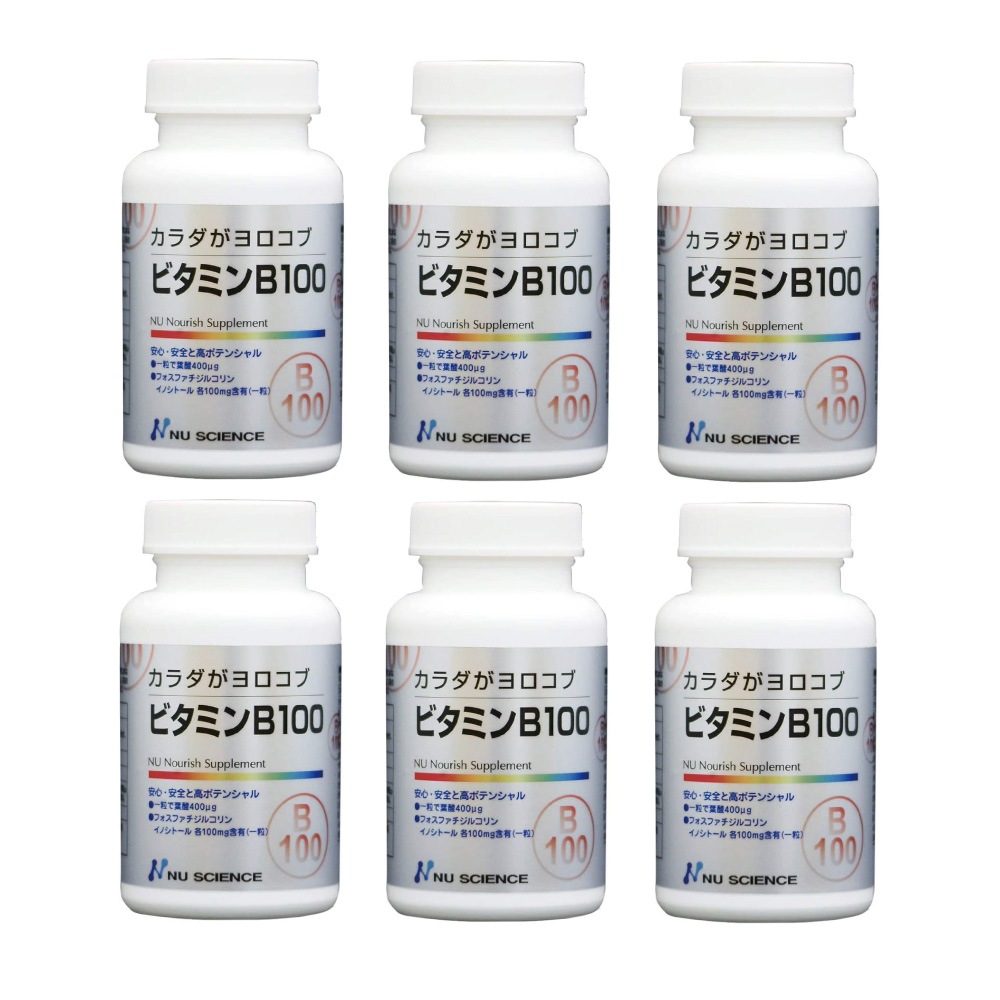 ビタミンB100 60粒 X ６個セット 　ニューサイエンス 　カラダがヨロコブシリーズ【全国送料無料】