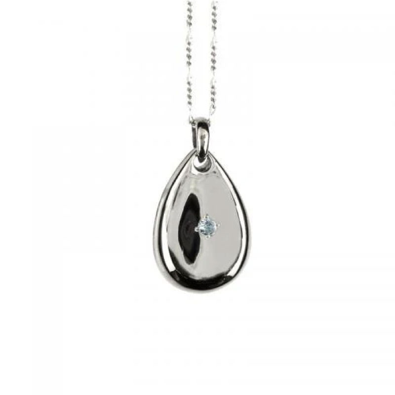 アメノシズク　シルバー x シルバーチェーン（アクアマリン）