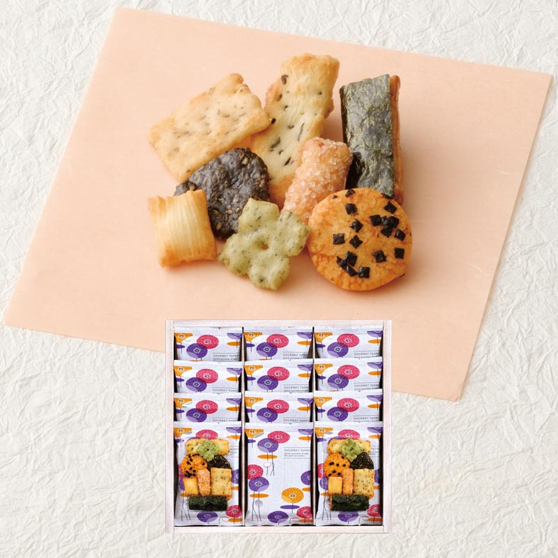 ぐるめ探訪 箱 12袋入 | ぐるめ探訪 | おかき・おせんべい専門店 えくぼ屋