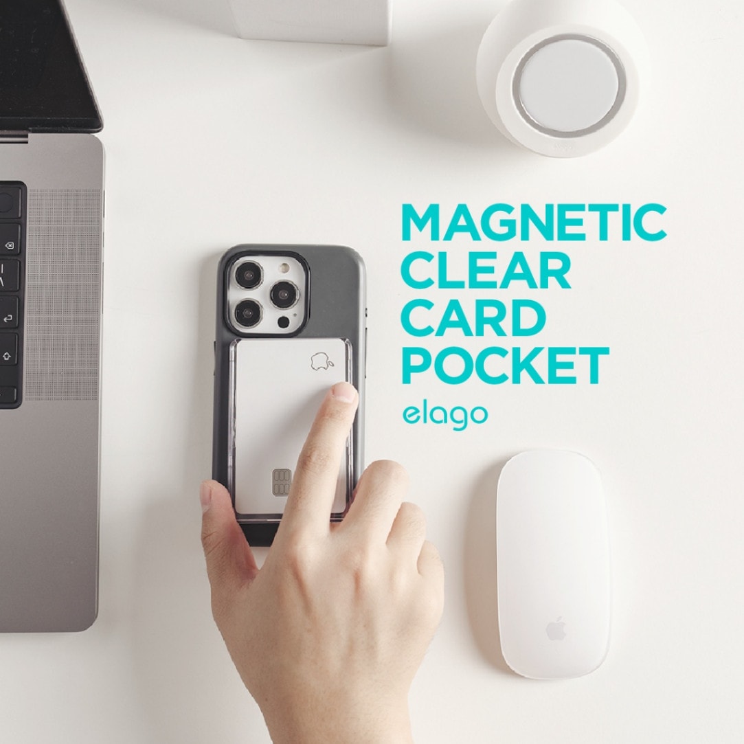 elago MAGNETIC CLEAR CARD POCKET for MagSafe Charger