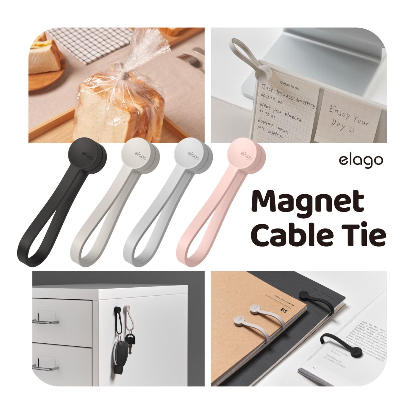 ガーネット　オクタゴンカット　ダブルホール　一連　q-635 elago Magnet Cable Tie for Cable | すべての商品 | elago 日本公式