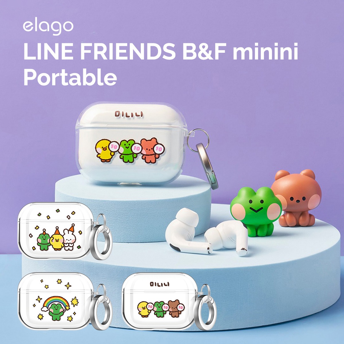 elago LINE FRIENDS B&F minini (Portable) for AirPods Pro