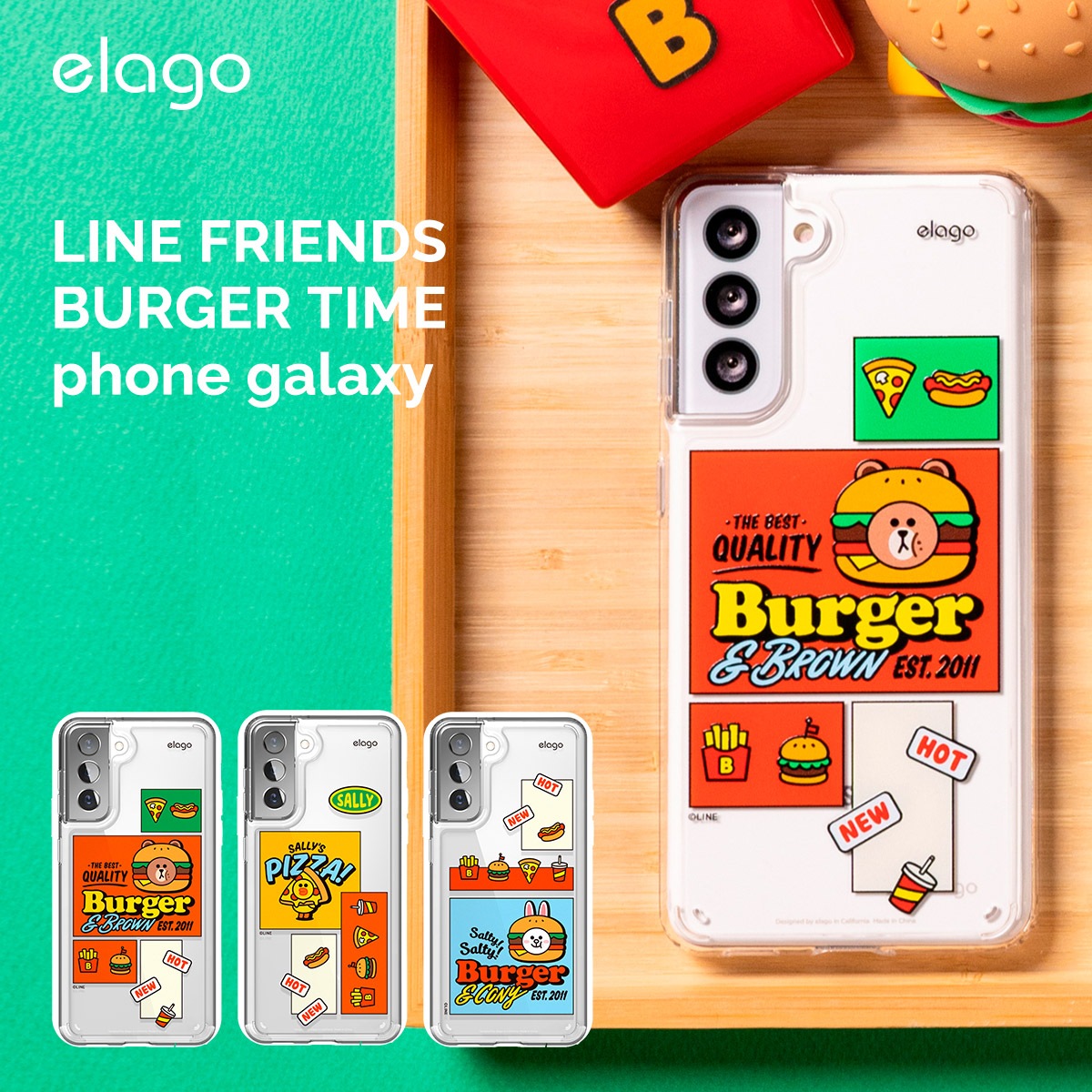 elago LINE FRIENDS BURGER TIME (phone) for Galaxy S21
