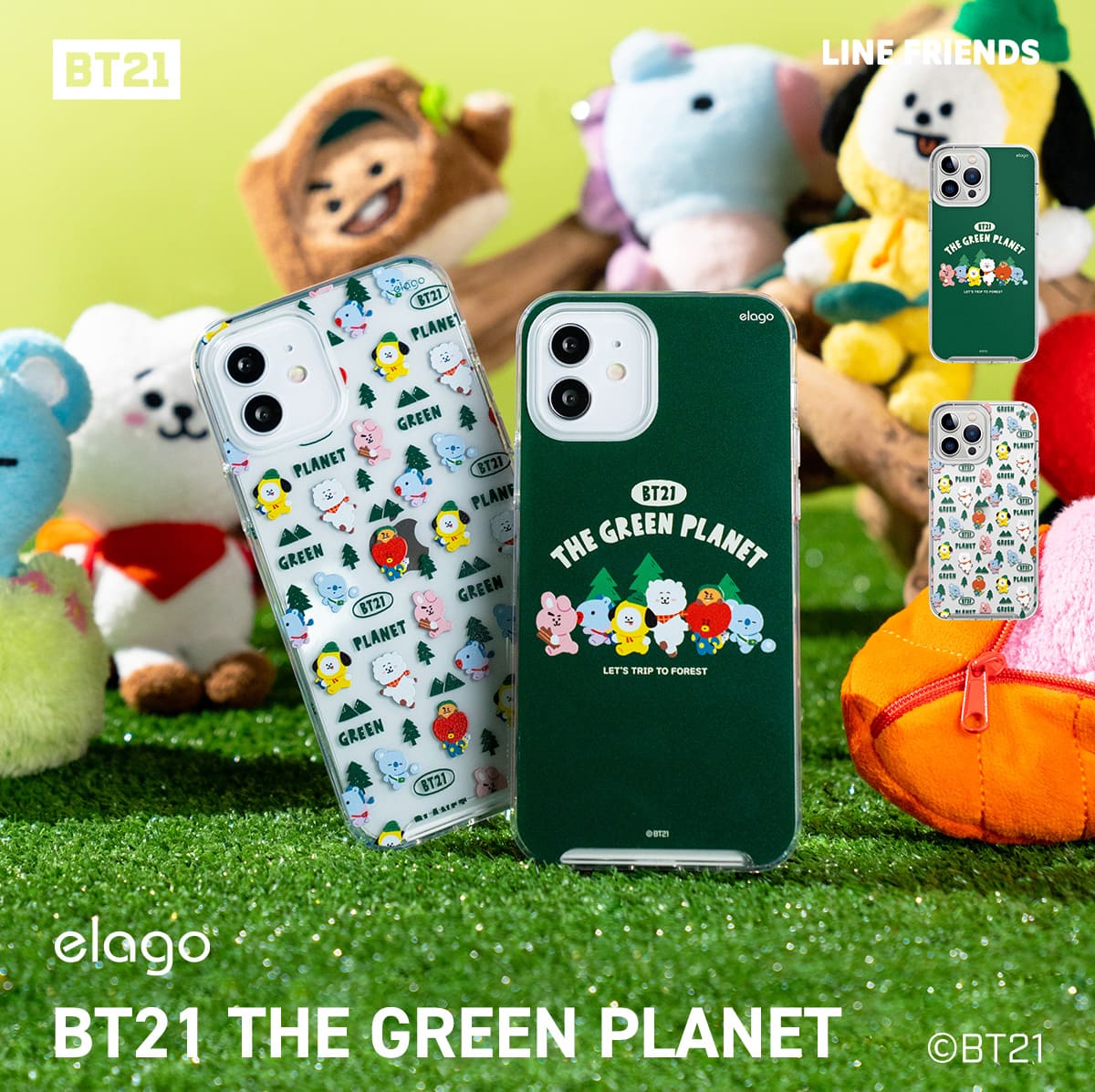 elago LINE FRIENDS BT21 THE GREEN PLANET (Phone) for iPhone12 Pro / iPhone12