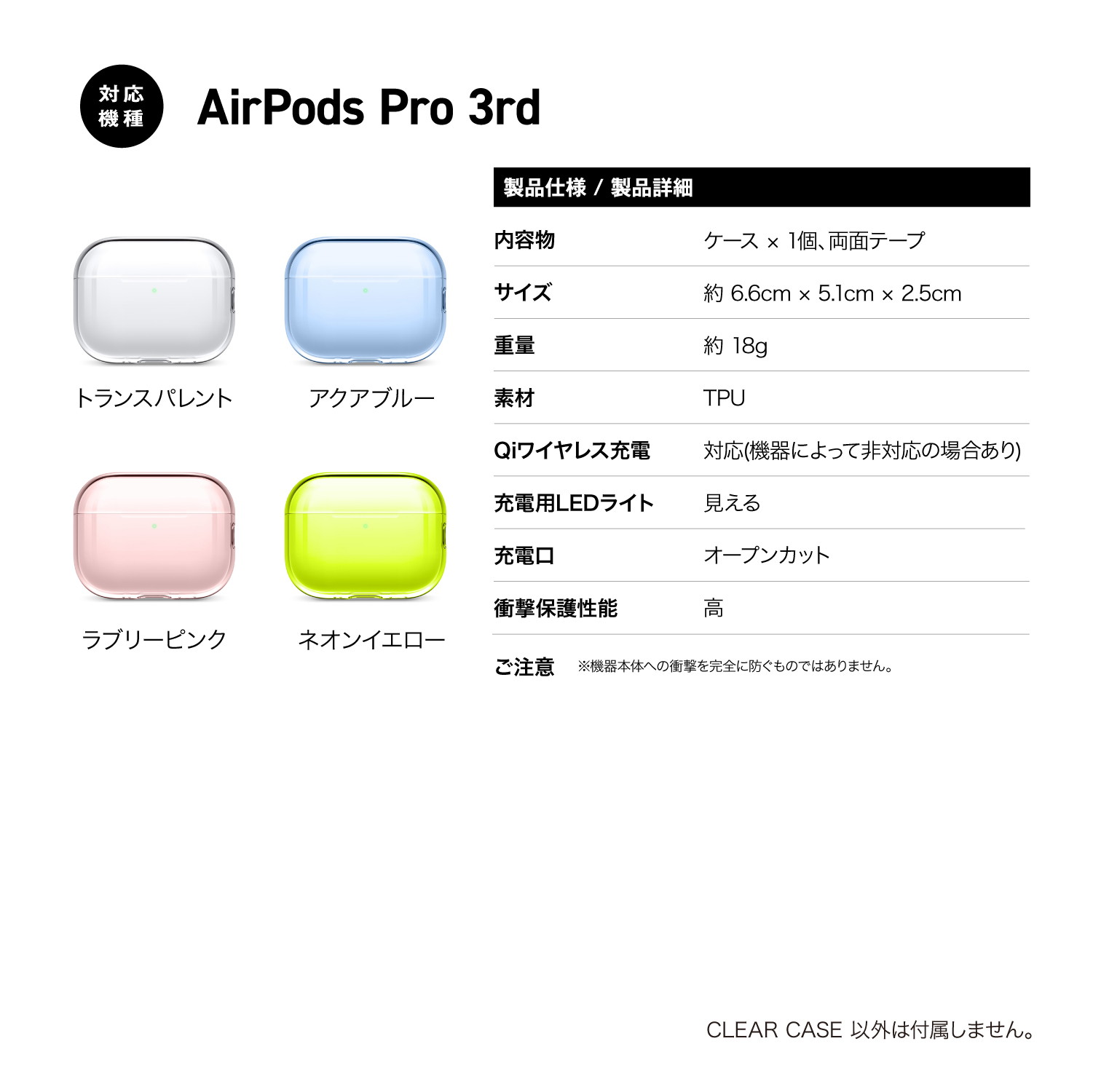 elago CLEAR CASE (Portable Basic) for AirPods Pro 3rd