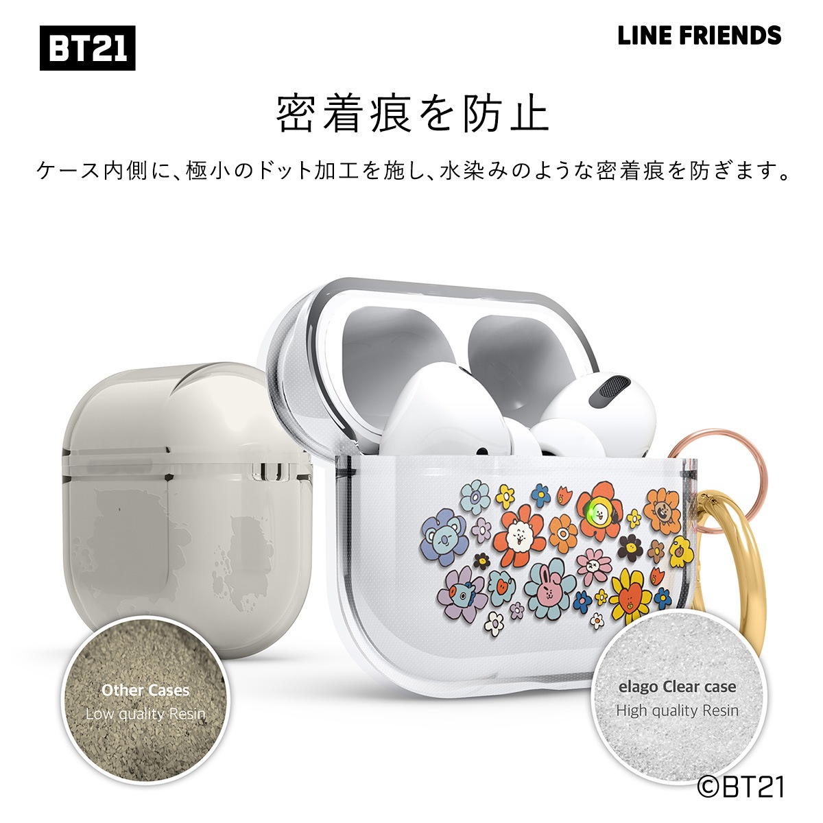 elago LINE FRIENDS BT21 FLOWER (Portable) for AirPods 3