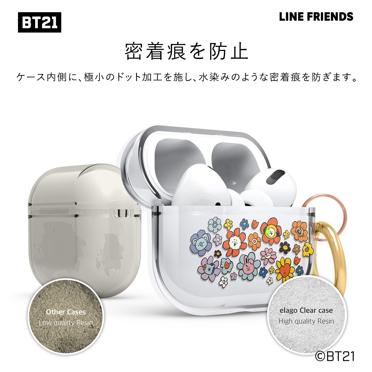 elago LINE FRIENDS BT21 FLOWER (Portable) for Airpod Pro
