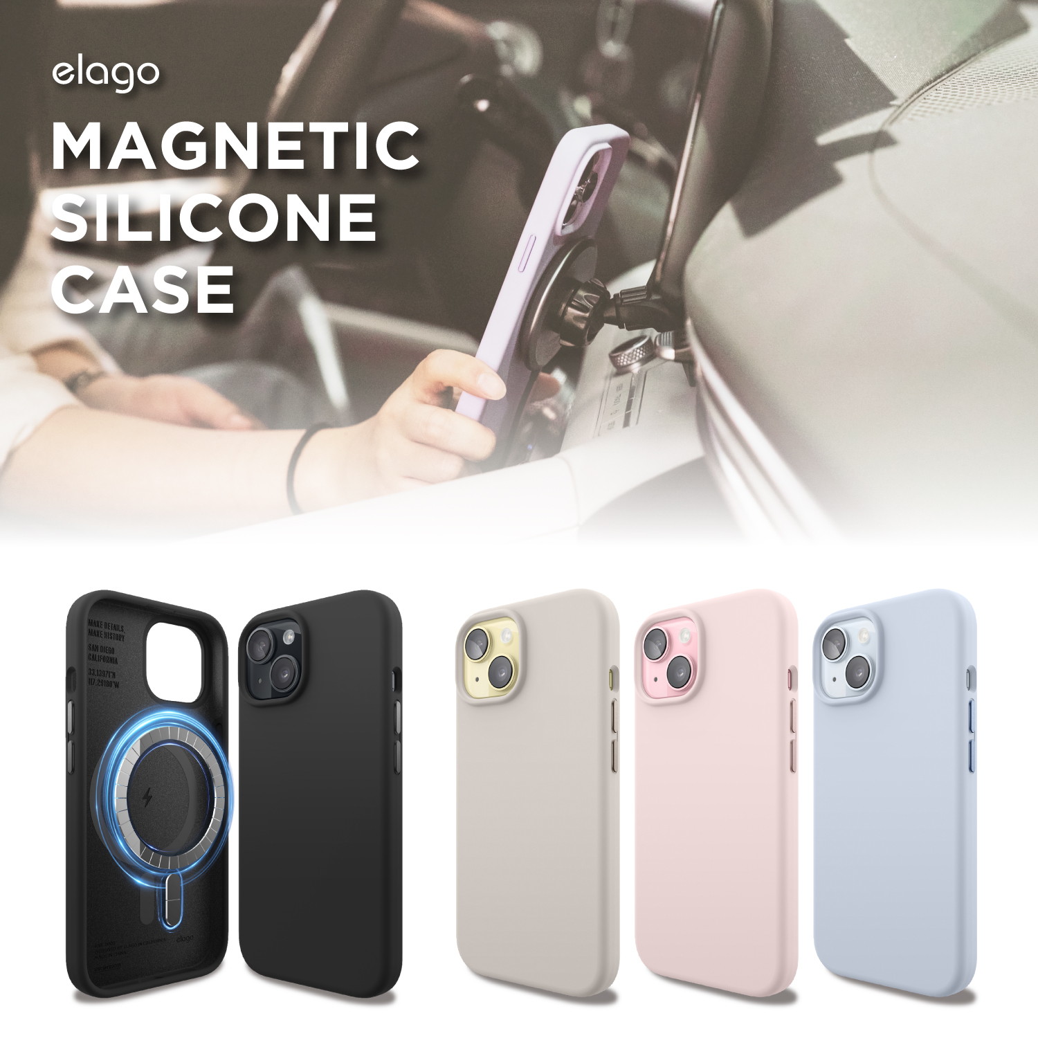 elago MAGNETIC SILICONE CASE for iPhone15