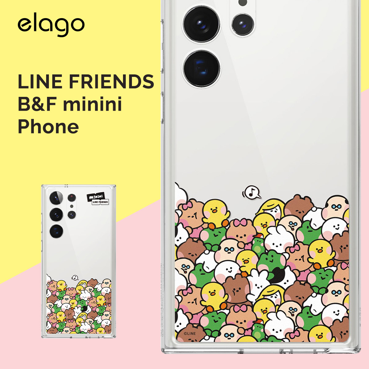 elago LINE FRIENDS B&F minini (Phone) for Galaxy S23 Ultra