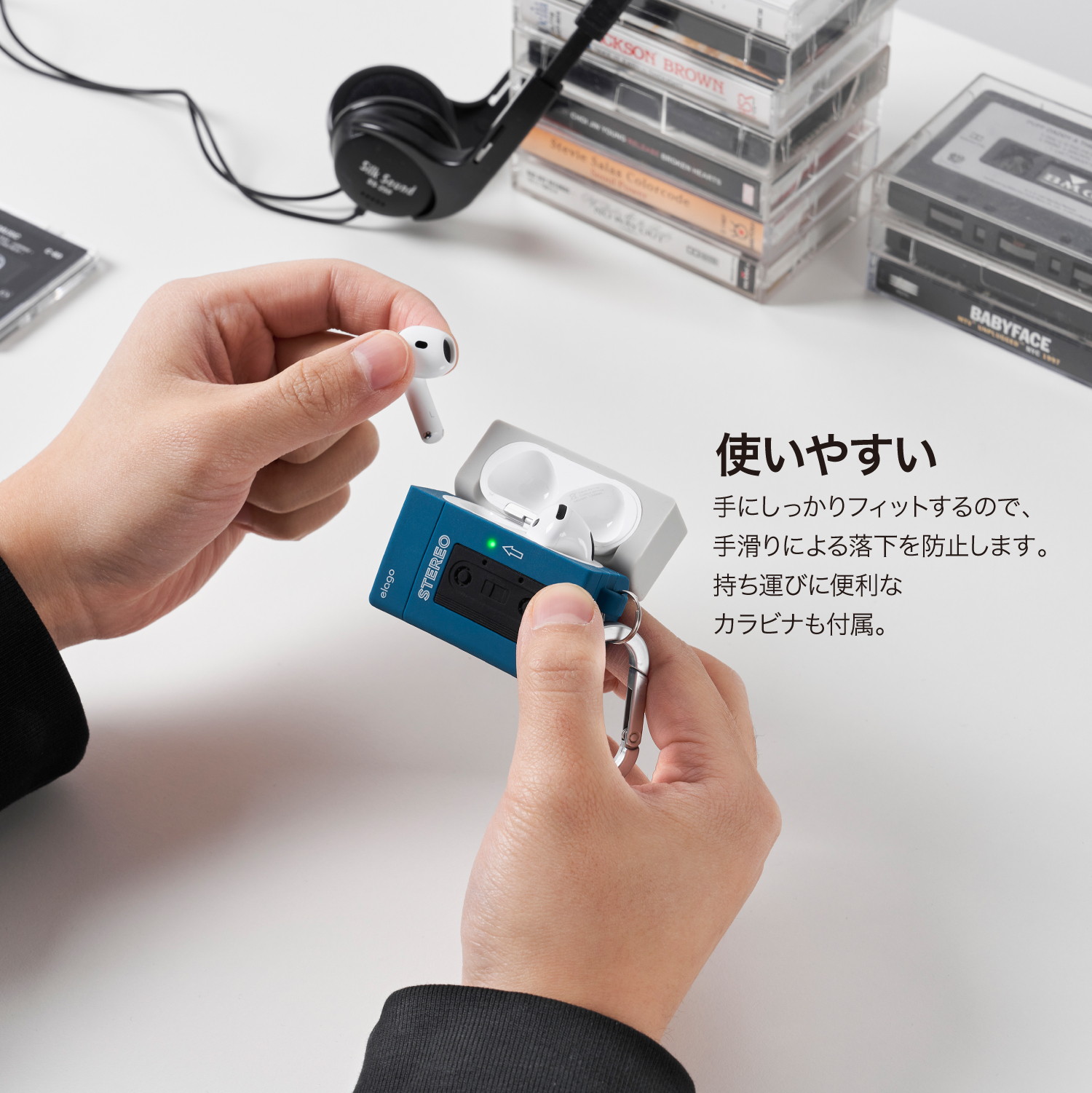 elago CASSETTE PLAYER HANG CASE for AirPods 4
