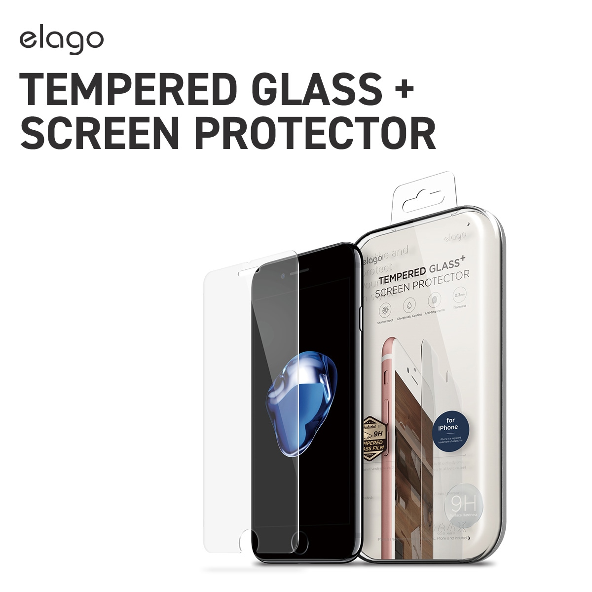 elago TEMPERED GLASS+ SCREEN PROTECTOR for iPhone SE3