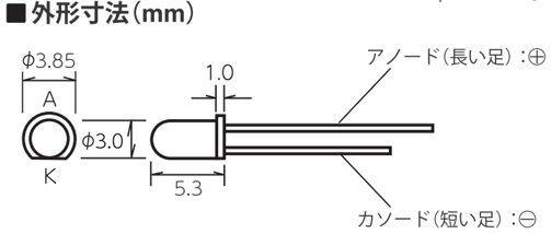 高輝度LED[青色・3mm]（AP-L12）
