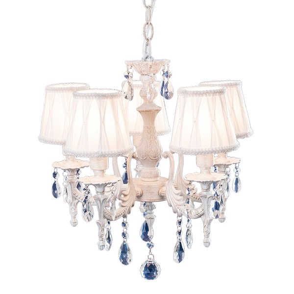 【入荷未定】アンティーク調シャンデリア 5灯 ホワイト(φ430×H470mm)