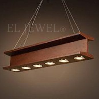 インダストリアル・スタイル照明　ペンダントライト　6灯（W1200×D200×H250mm）