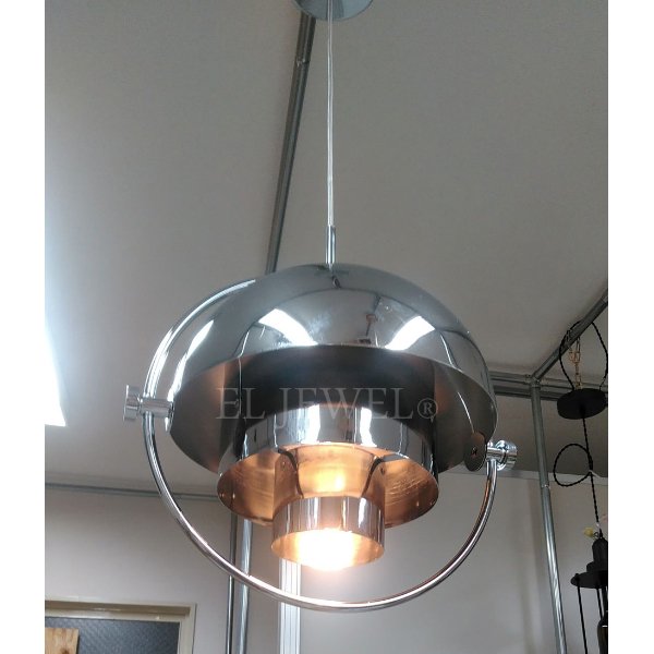 【3台在庫有！】デザイン照明 ペンダントライト クローム 1灯（W380×H400mm）