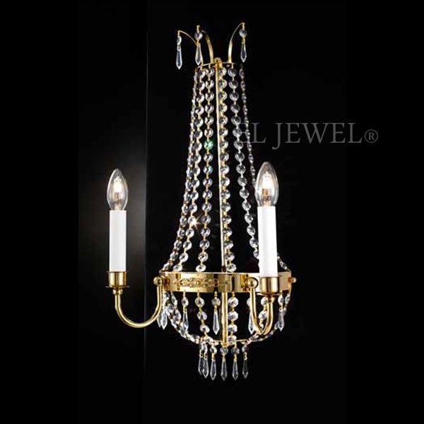 【ORION】アスフールクリスタルシャンデリア 2灯 ゴールド(W310×D170×H600mm)