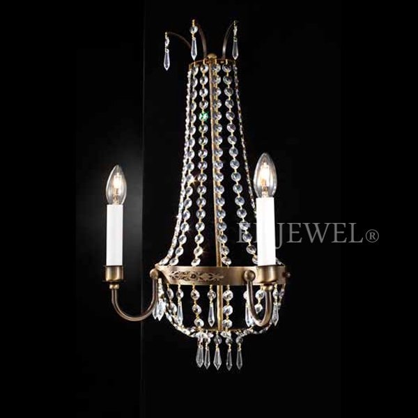 【ORION】アスフールクリスタルシャンデリア 2灯 アンティーク色(W310×D170×H600mm)