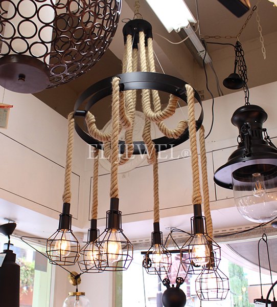 シャンデリア, V-intage インダストリアル ウッドシャンデリア 4