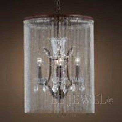 インダストリアル・スタイル照明　クリスタルシャンデリア　6灯（W600×H750mm）