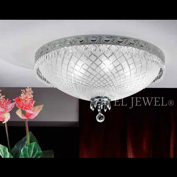 【ORION】クリスタルシーリングシャンデリア 8灯 シルバー(φ610×H300mm)