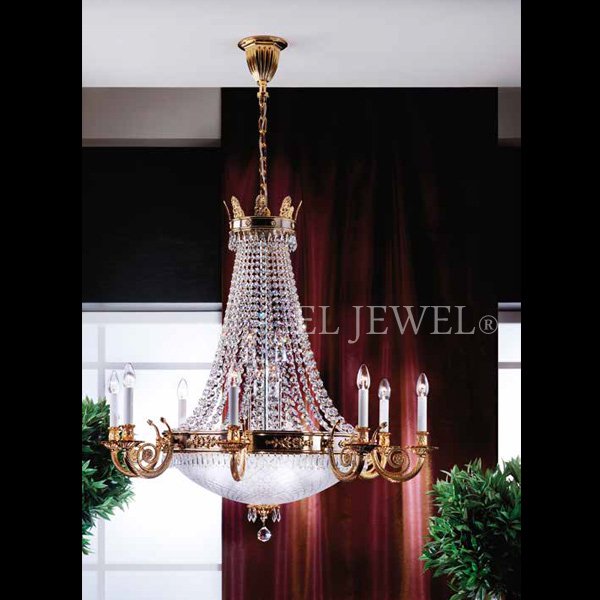 【ORION】エンパイア型クリスタルシャンデリア 20灯 ゴールド(φ1000×H950mm)