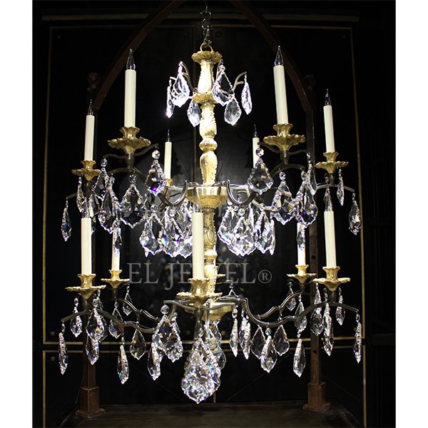 【Ombres】クリスタルシャンデリア 12灯「AMBOISE」(W1000×H1000mm) ※要お見積もり