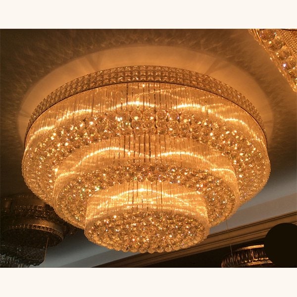 クリスタルボールシーリングシャンデリア21灯・ゴールド(φ950×H500mm