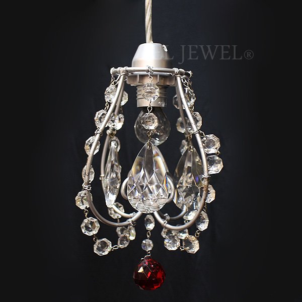 【70％OFF！アウトレット大特価セール】【1台在庫有！】【NORIKO HERRON】デザインシャンデリア「Picche Mini Silver Red 」1灯(W180×H220mm)