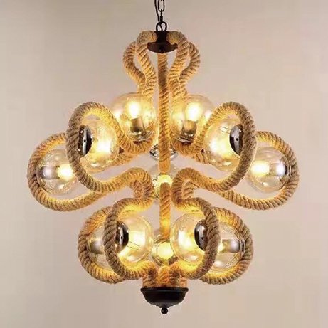 インダストリアル・スタイル照明　ロープ　13灯：φ800　H800