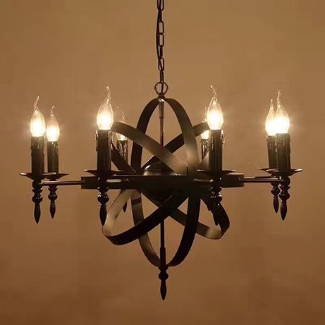 8灯シンプルシャンデリアペンダントライトブラック黒シャンデリアランプブラック 8灯シンプルシャンデリアペンダントライトブラック黒シャンデリア