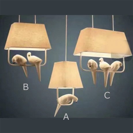 【リーズナブル】デザイン照明　ホワイトバードペンダント　（A~C） シャンデリア