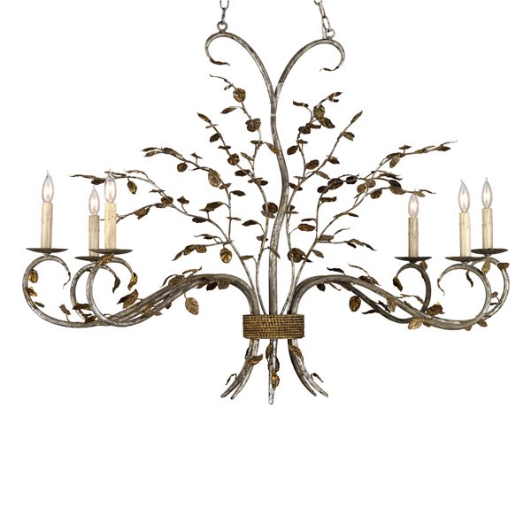 【CURREY】アメリカ・デザインシャンデリア「RAINTREE OVAL CHANDELIER」 6灯 (W838×D457×H1092mm)