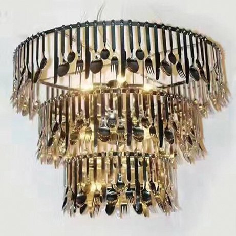 インダストリアル・スタイル照明　カトラリーシャンデリア