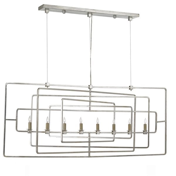 【CURREY】アメリカ・デザインシャンデリア「METRO RECTANGULAR CHANDELIER」 8灯 (W1371×D431×H584mm)