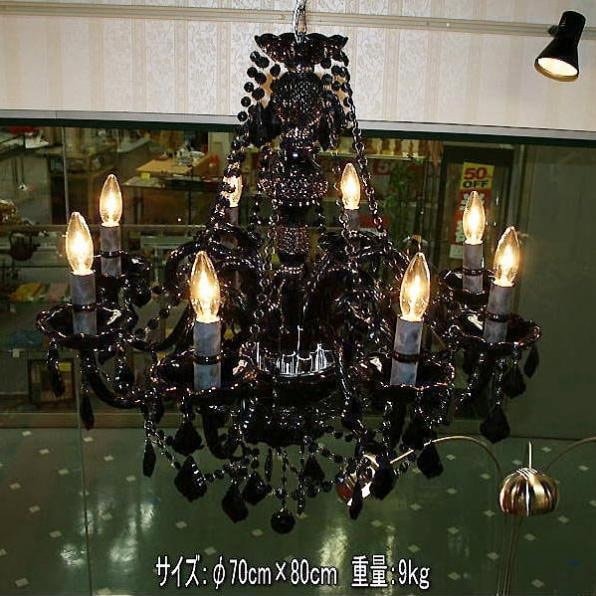 クリスタルシャンデリア 8灯 ブラック(W750×H750mm) | EL JEWEL