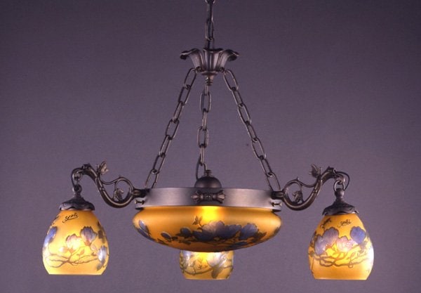 【入荷未定】【galle】-ガレ・コレクション- シェードランプ6灯 ダークブロンズ「マグノリア」