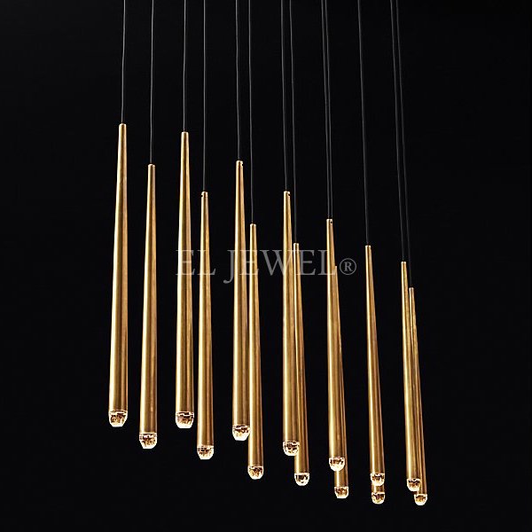 【1台在庫有！】デザインシャンデリア ゴールド14灯(W1830×D280×H1520mm)