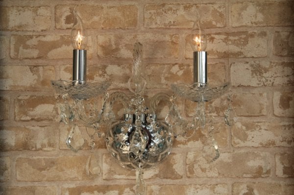 クリスタルシャンデリア ブラケットタイプ２灯(W400×430×D250mm)