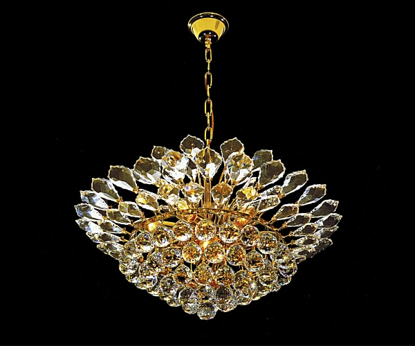 クリスタルペンダントシャンデリア 8灯(W600×H400mm)