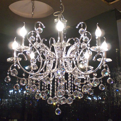 クリスタルボールデザインシャンデリア 8灯(W800×H700mm)