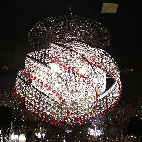 クリスタルデザインシャンデリア 6灯(W460×H500mm)