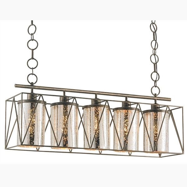 【CURREY】アメリカ・「MARMANDE RECTANGULAR CHANDELIER」5灯 (W910×D250×H380mm)