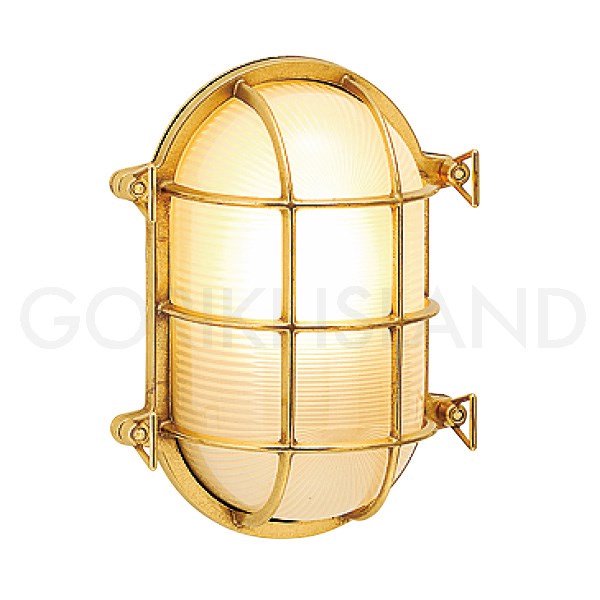 イタリア製・真鍮LEDウォールランプ1灯（Ｗ199×H265mm）ゴールド