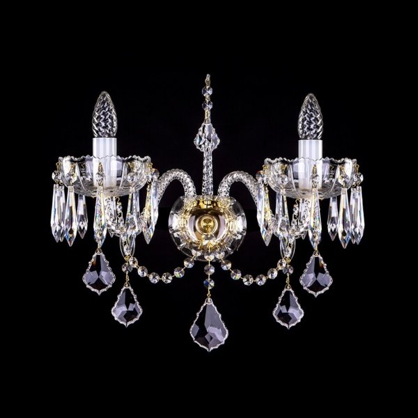 【ART GLASS】クリスタルブラケット「MONIQUE」2灯(W395xD220xH370mm)