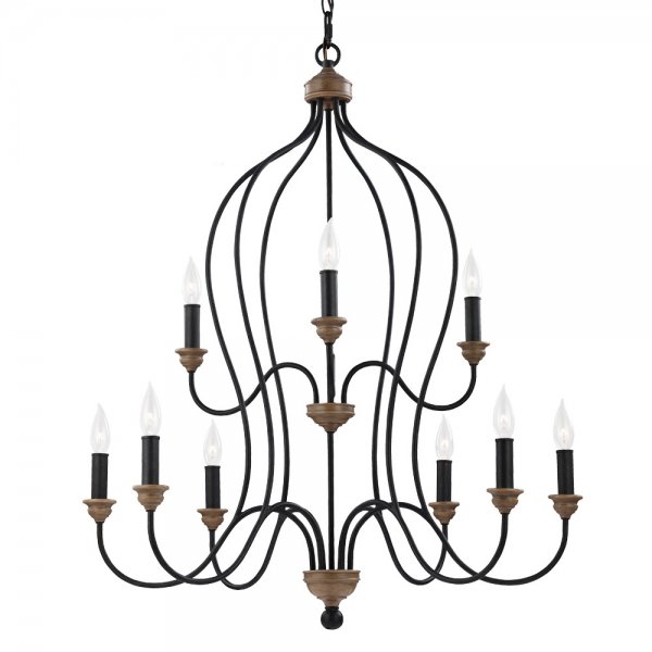【GENERATION LIGHTING】アメリカ・Sea Gull Collectionデザインシャンデリア「Hartsville」9灯(D780×H930mm)