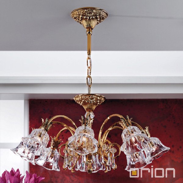 【ORION】ガラスシェードシャンデリア8灯 (φ720×H360mm)