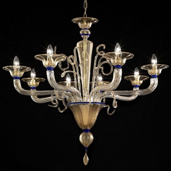 【VENICE ARTE】ヴェネチアンガラスシャンデリア「Cannaregio」8灯（Φ950×H700mm）***