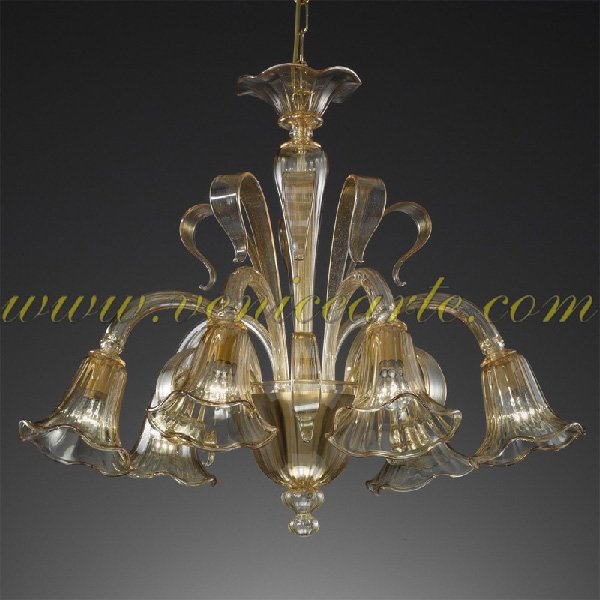 【VENICE ARTE】ヴェネチアンガラスシャンデリア6灯(φ740×H700mm)