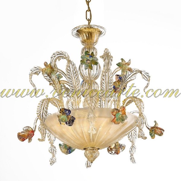 【VENICE ARTE】ヴェネチアンガラスシャンデリア3灯(φ600×H650mm)